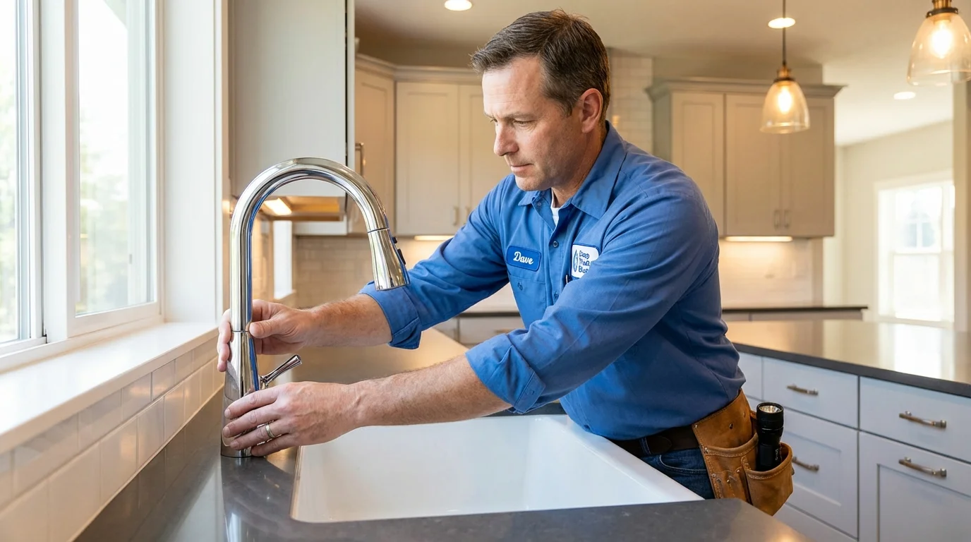 Kitchen faucet installation by Johns Plumbing LLC in South Houston