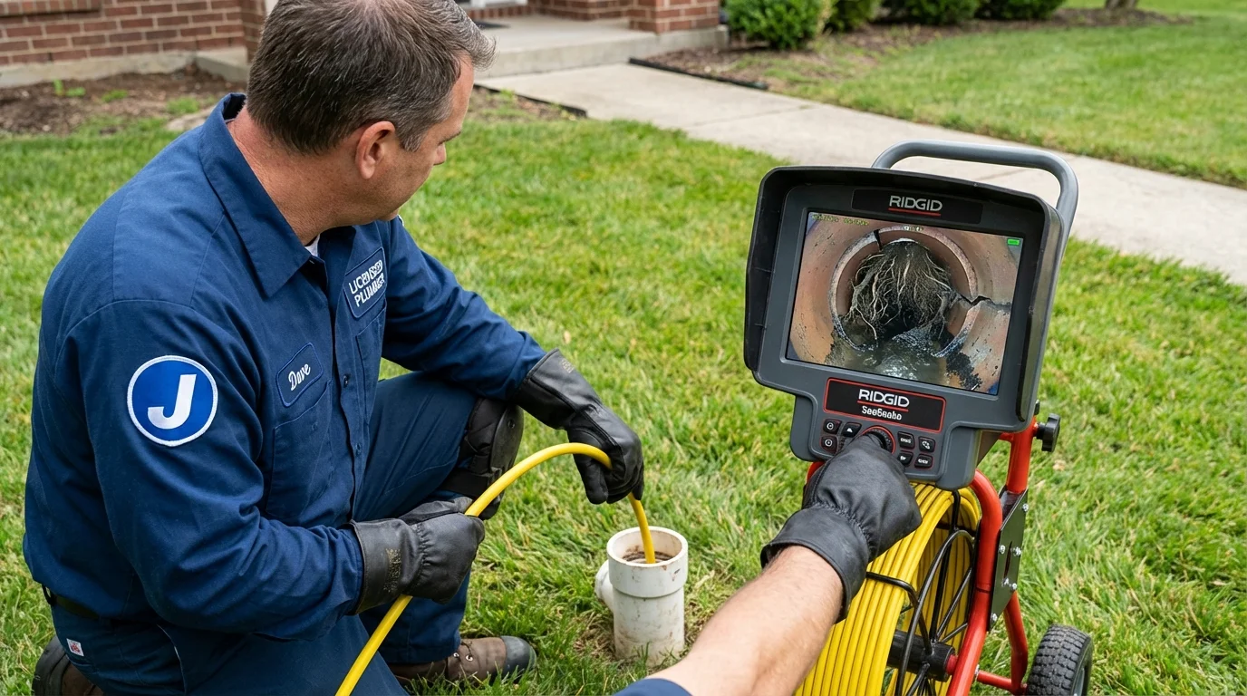 Sewer camera inspection being performed by Johns Plumbing LLC in South Houston